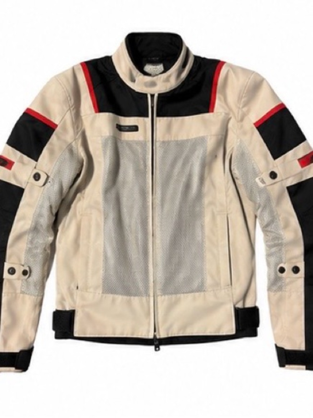 Men's Performance Touring Jacket in Beige with Black & Red Accents